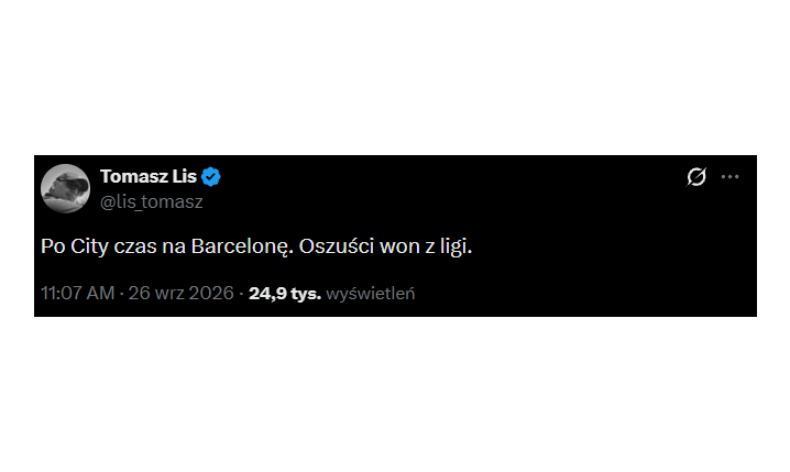 Tomasz Lis SKOMENTOWAŁ zarzuty dla Manchesteru City i... NAWIĄZAŁ DO BARCELONY O... xD